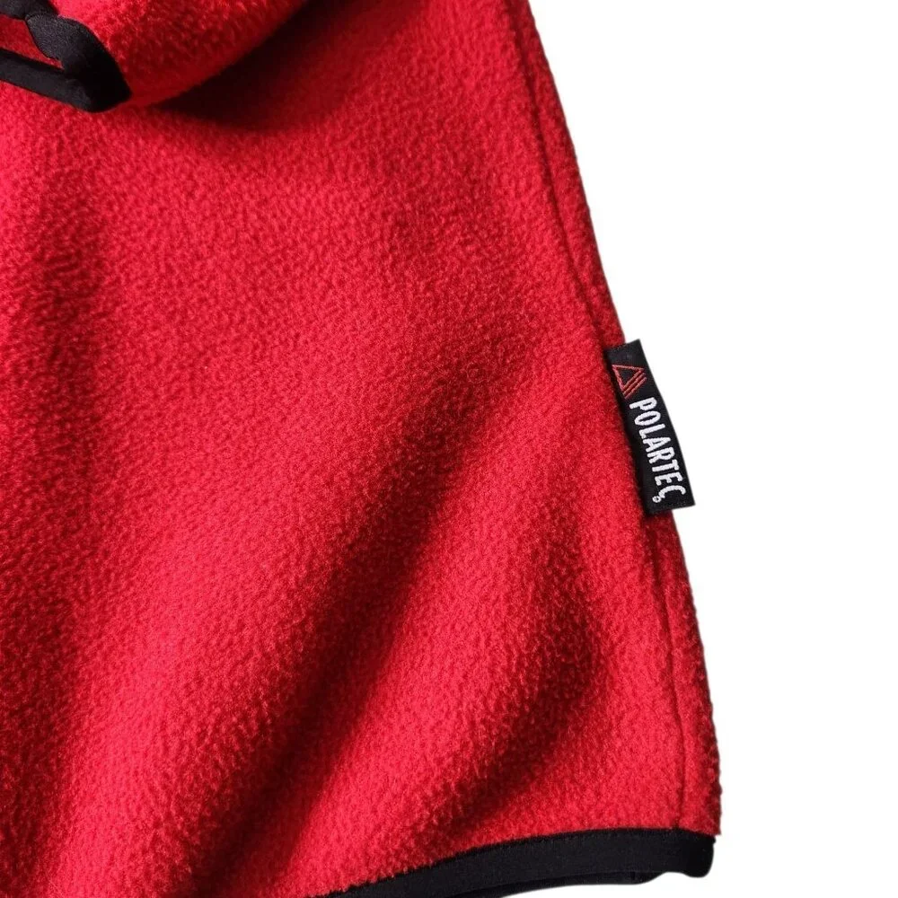 Y2k Eddie Bauer EBTEK Polartec Red Pullover Fleece Crewneck Sweatshirt Size XL - Picture 5 of 9